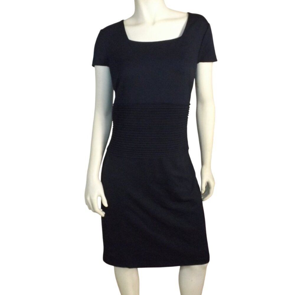 new ESCADA Dress, 42/12, Accent Waist, Navy Blue, Career wear, Knife pleat waist